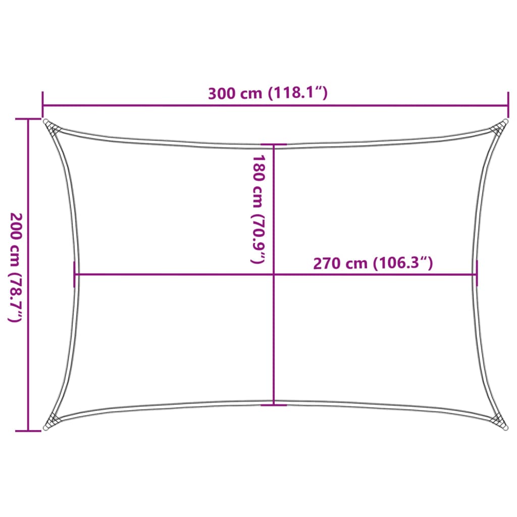 Burė nuo saulės, smėlio, 2x3m, HDPE, 160g/m², stačiakampė