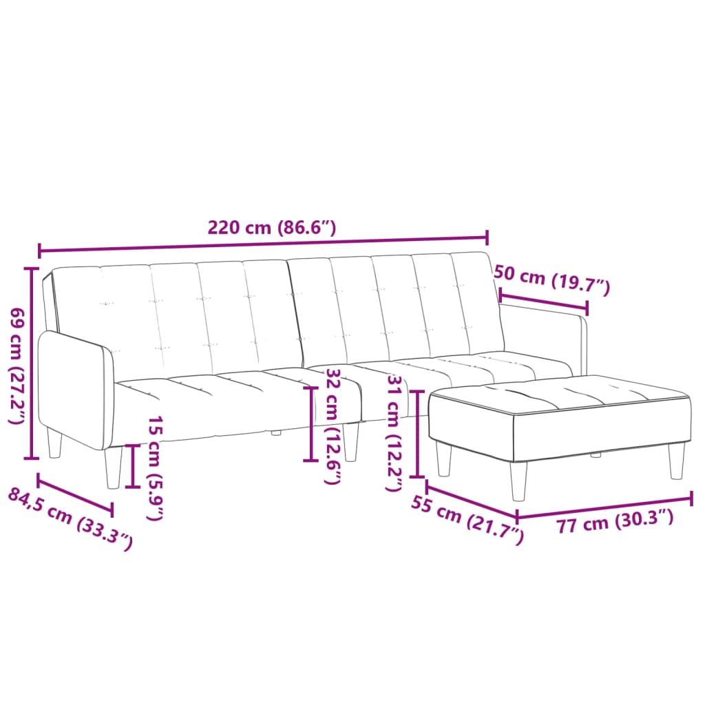 Dvivietė sofa-lova su pakoja, tamsiai pilkos spalvos, audinys