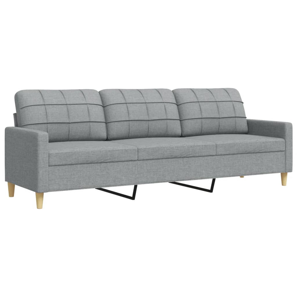 Trivietė sofa, šviesiai pilkos spalvos, 210cm, audinys