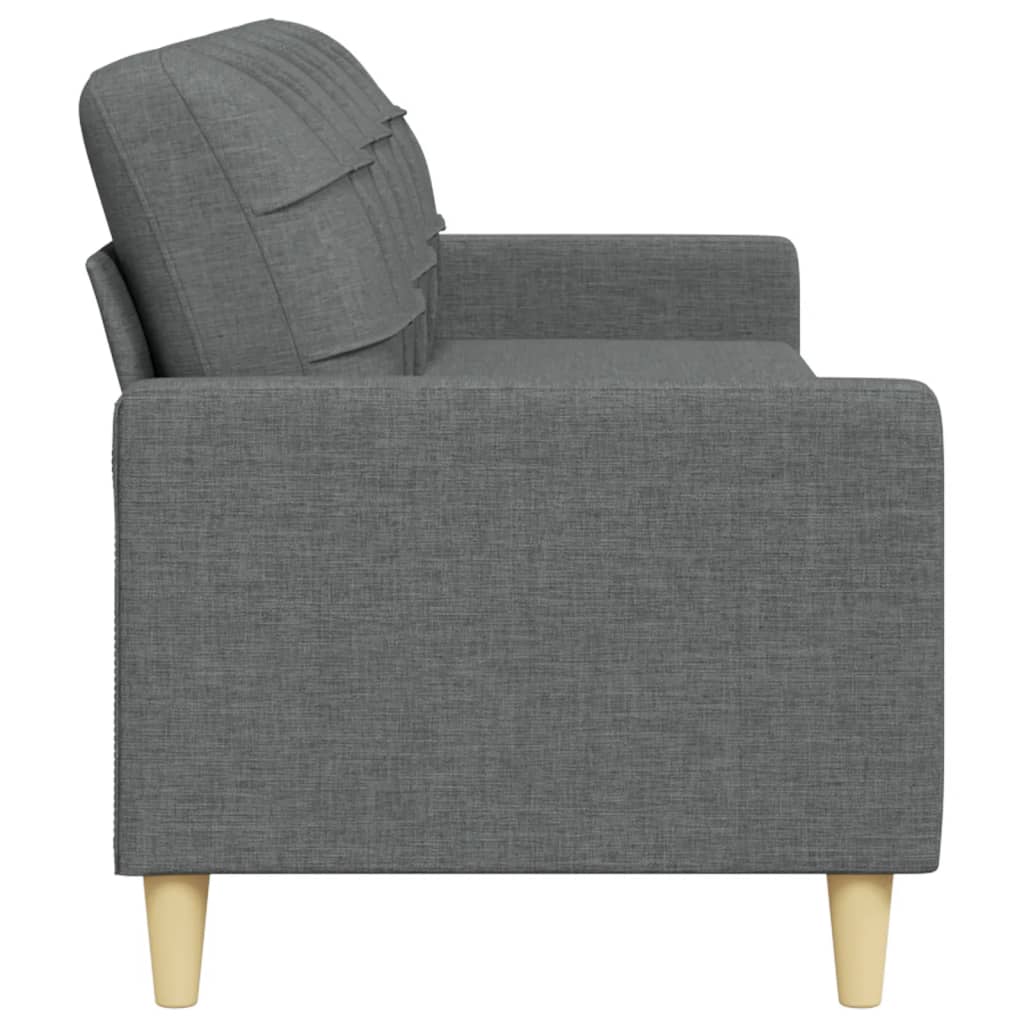 Trivietė sofa, tamsiai pilkos spalvos, 210cm, audinys