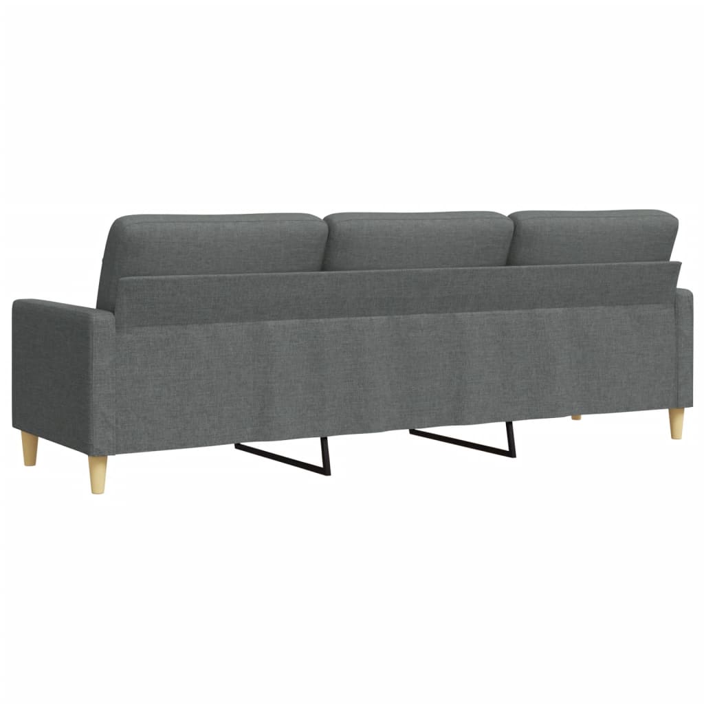 Trivietė sofa, tamsiai pilkos spalvos, 210cm, audinys