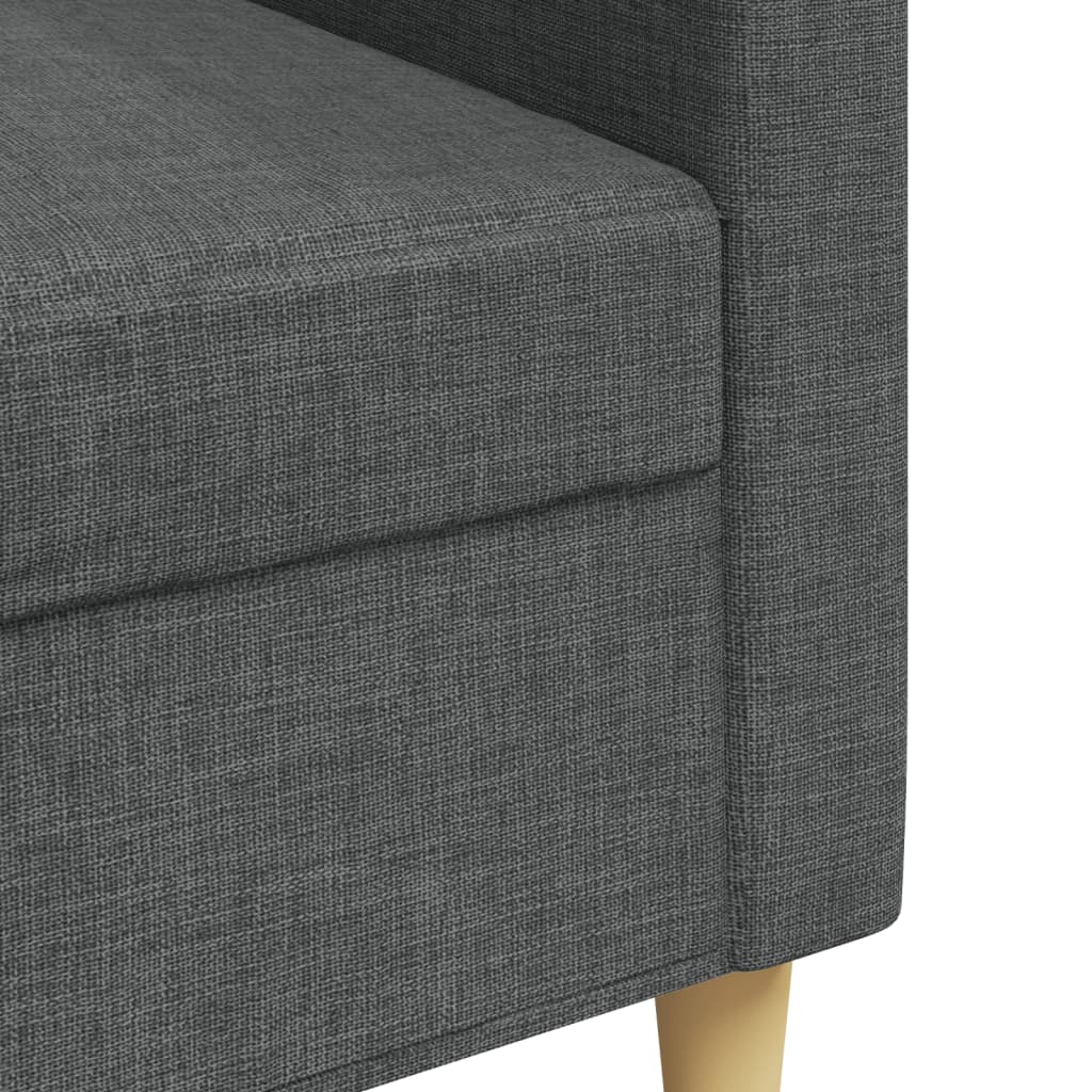 Trivietė sofa, tamsiai pilkos spalvos, 210cm, audinys