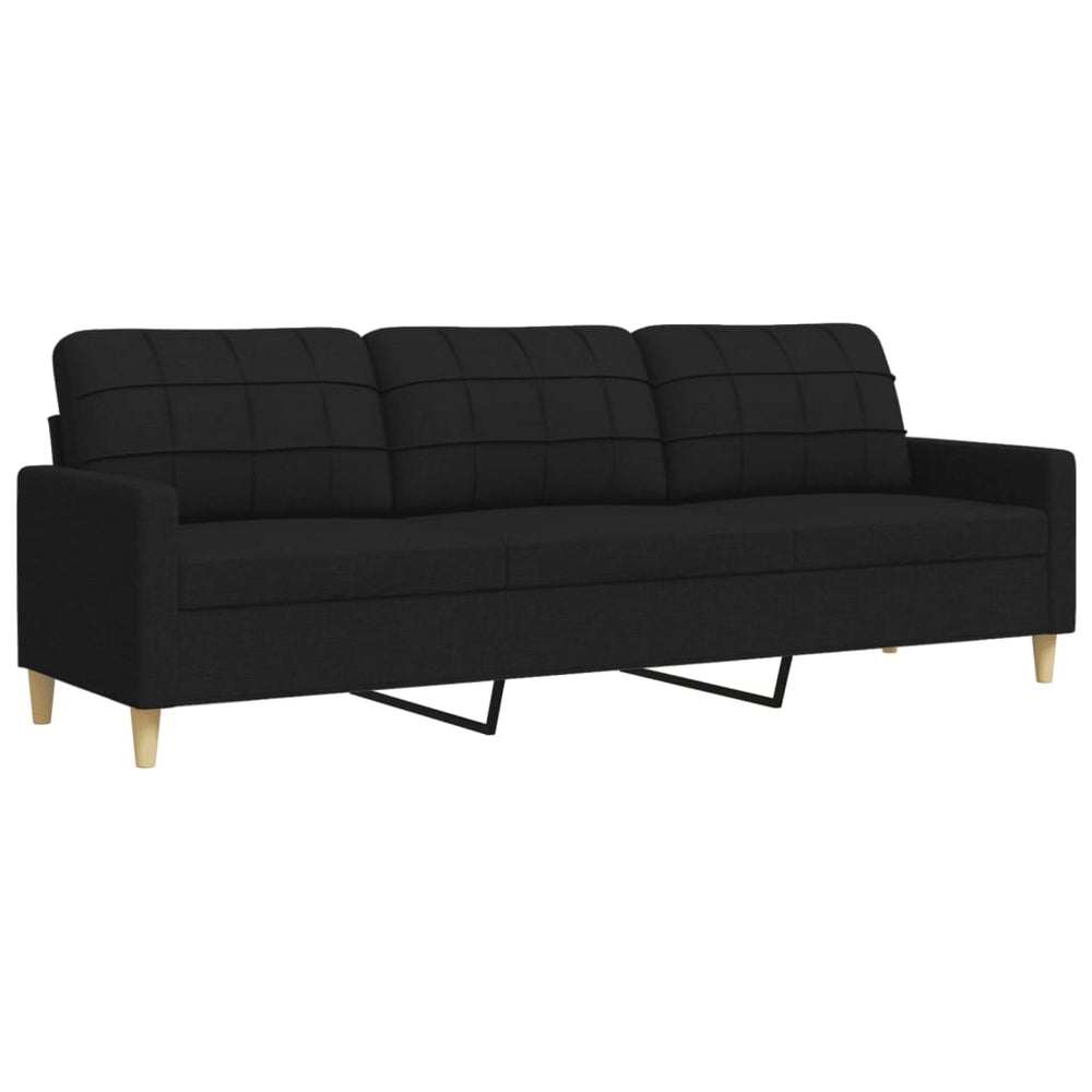 Trivietė sofa, rudos spalvos, 210cm, audinys