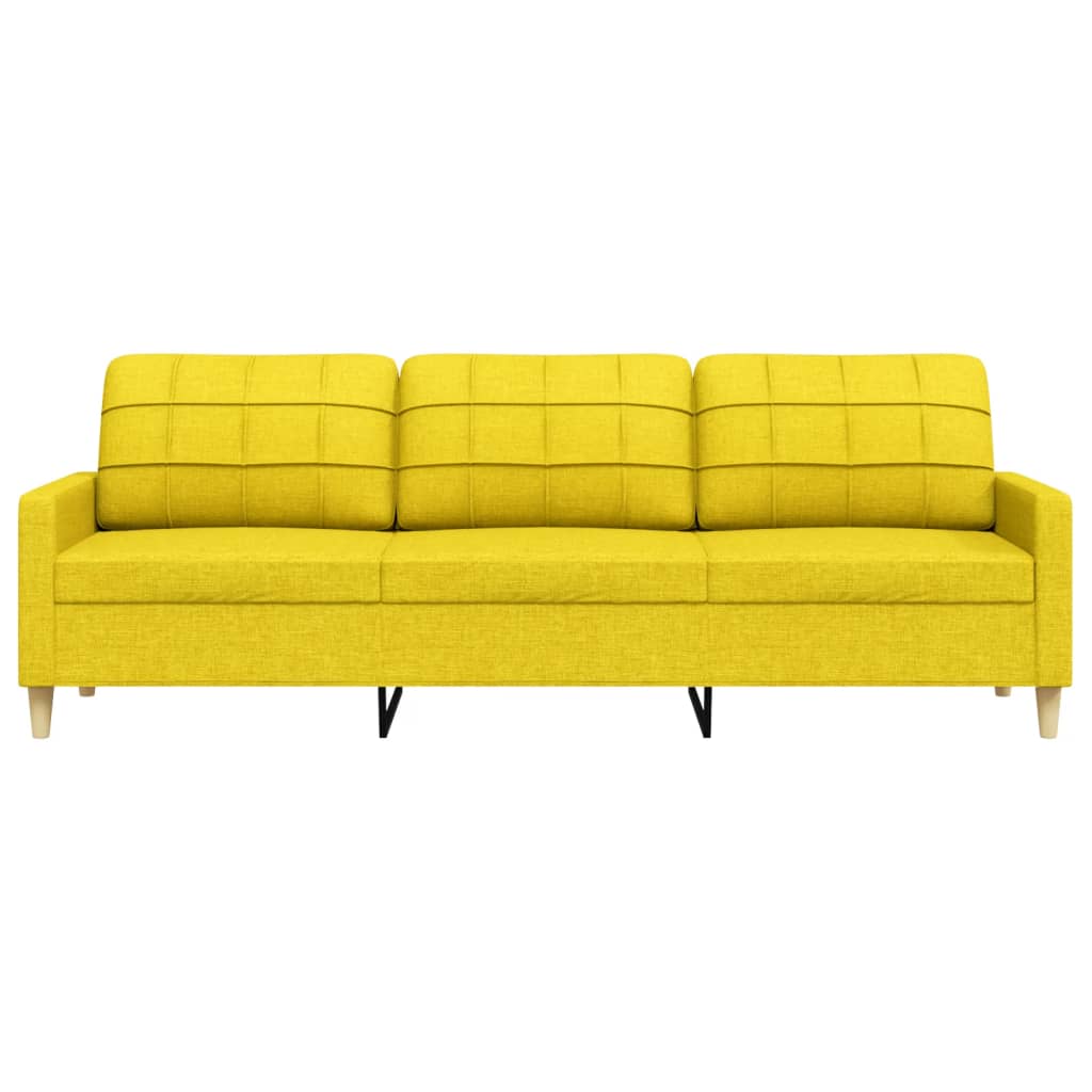 Trivietė sofa, šviesiai geltonos spalvos, 180cm, audinys