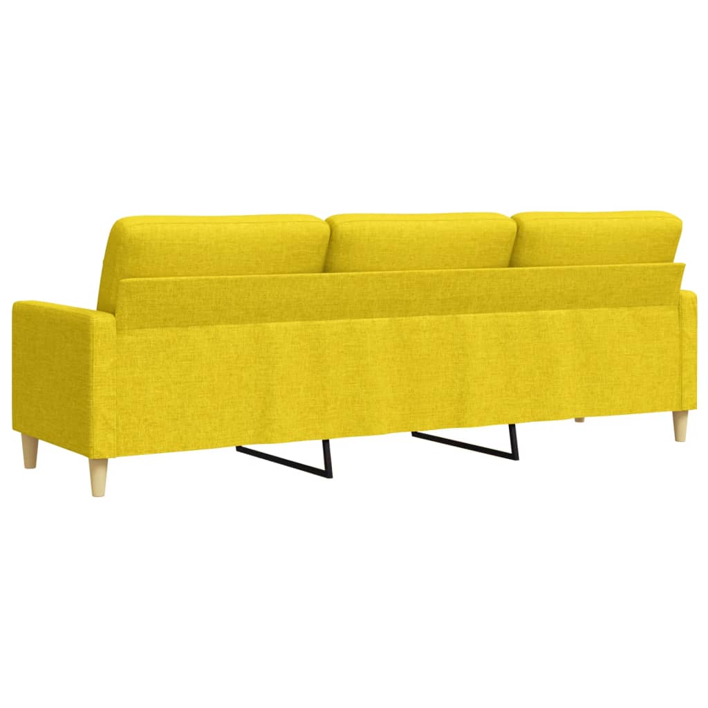 Trivietė sofa, šviesiai geltonos spalvos, 180cm, audinys