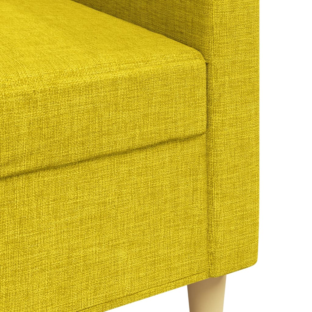 Trivietė sofa, šviesiai geltonos spalvos, 180cm, audinys