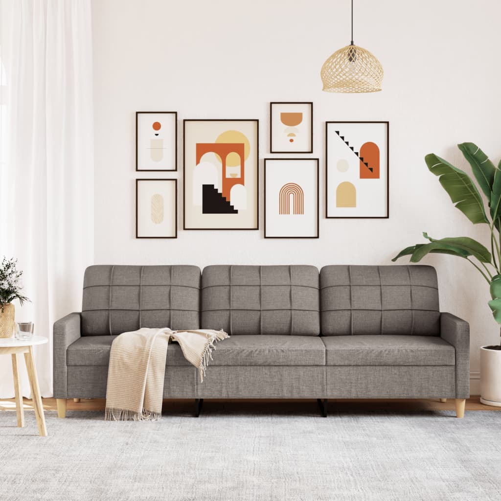 Trivietė sofa, taupe spalvos, 180cm, audinys