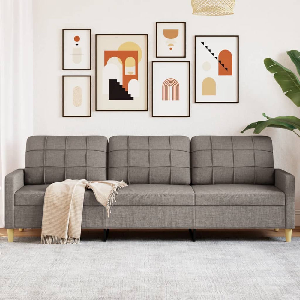 Trivietė sofa, taupe spalvos, 180cm, audinys