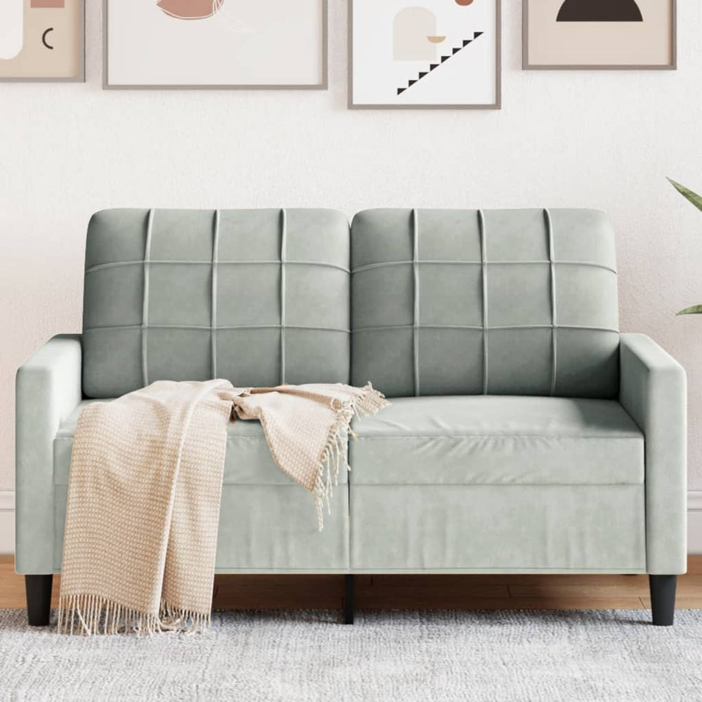 Dvivietė sofa, šviesiai pilkos spalvos, 120cm, aksomas