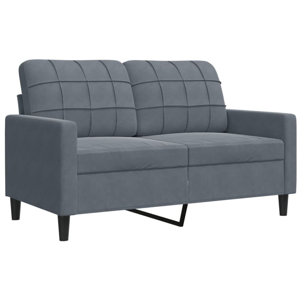 Dvivietė sofa, tamsiai pilkos spalvos, 120cm, aksomas