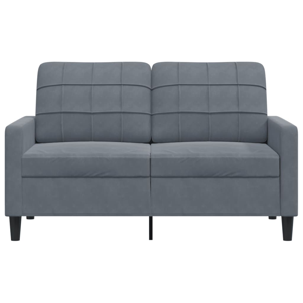 Dvivietė sofa, tamsiai pilkos spalvos, 120cm, aksomas