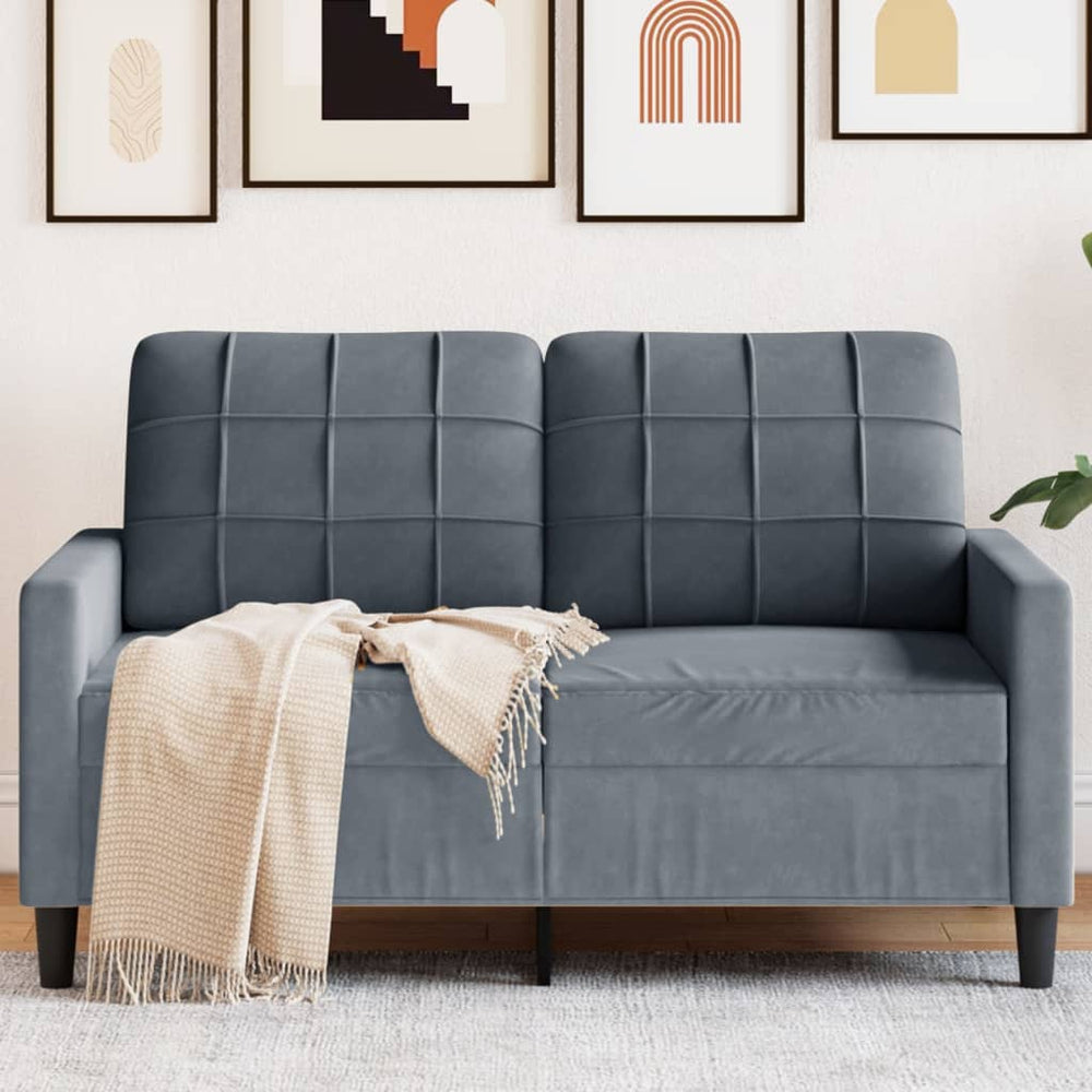 Dvivietė sofa, tamsiai pilkos spalvos, 120cm, aksomas