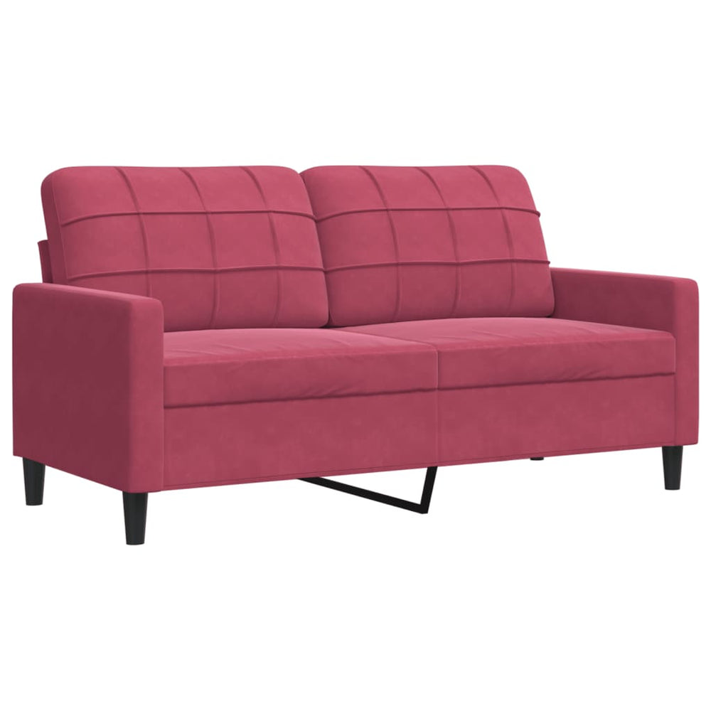 Dvivietė sofa, raudonojo vyno spalvos, 140cm, aksomas