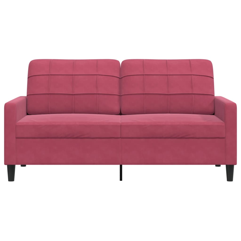 Dvivietė sofa, raudonojo vyno spalvos, 140cm, aksomas