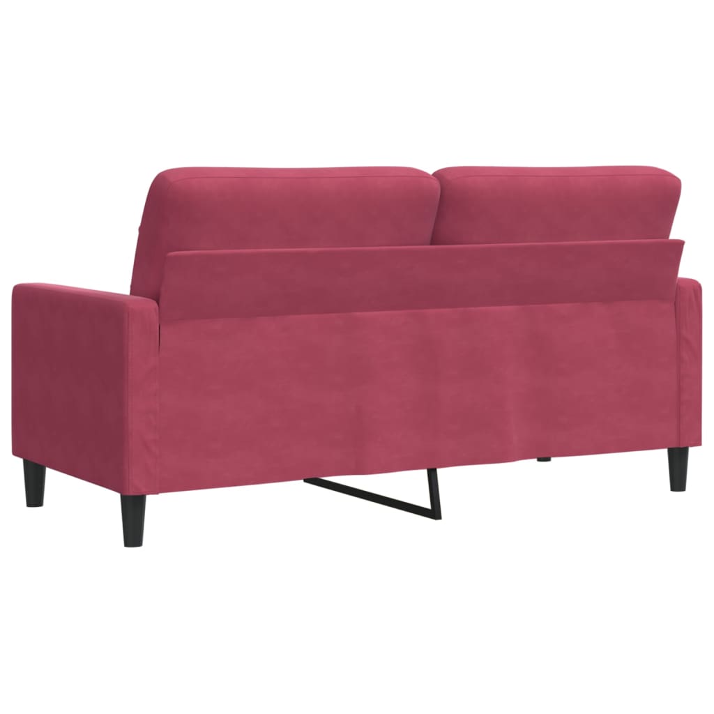 Dvivietė sofa, raudonojo vyno spalvos, 140cm, aksomas