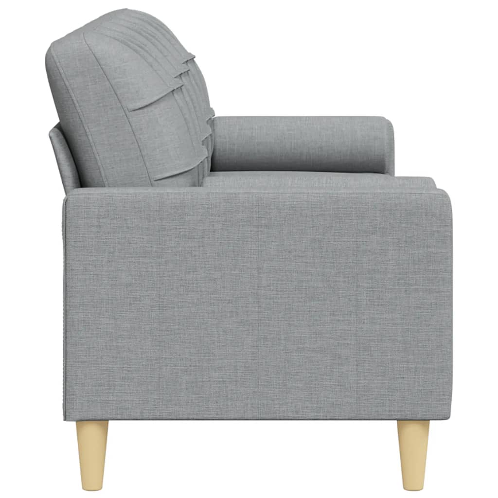 Trivietė sofa su pagalvėlėmis, šviesiai pilka, 210cm, audinys