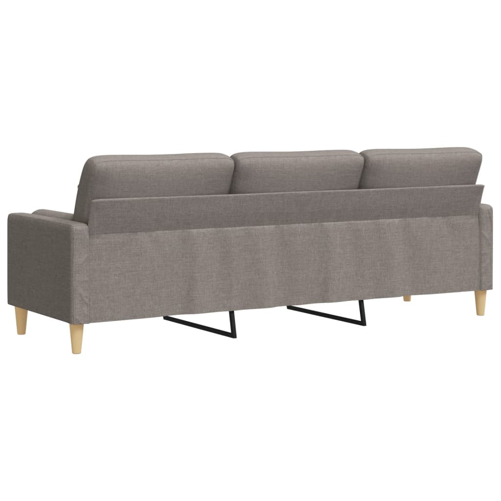 Trivietė sofa su pagalvėlėmis, taupe spalvos, 210cm, audinys