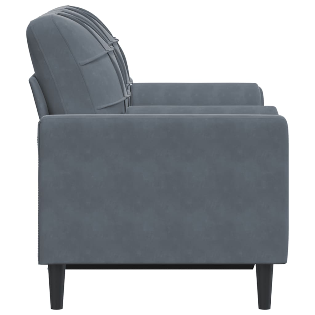 Dvivietė sofa su pagalvėlėmis, tamsiai pilka, 120cm, aksomas