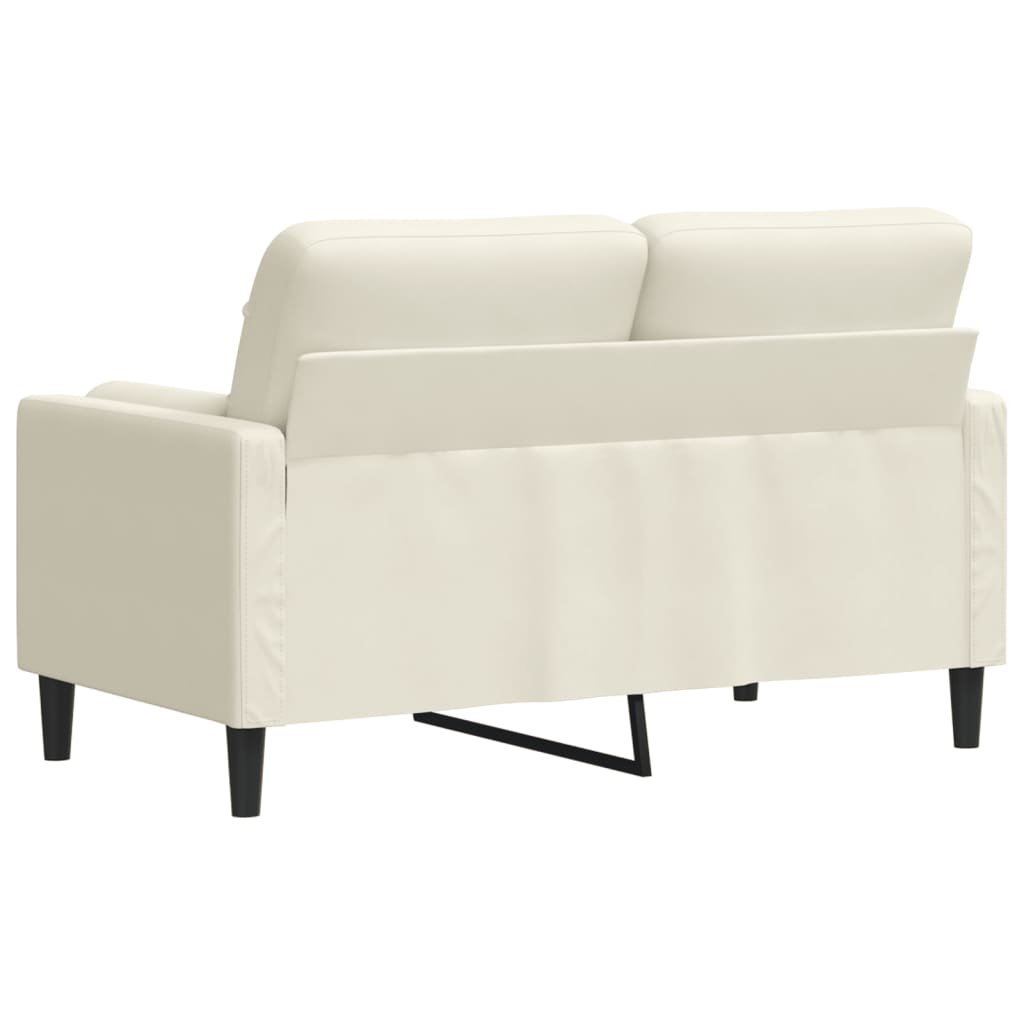 Dvivietė sofa su pagalvėlėmis, kreminės spalvos, 120cm, aksomas