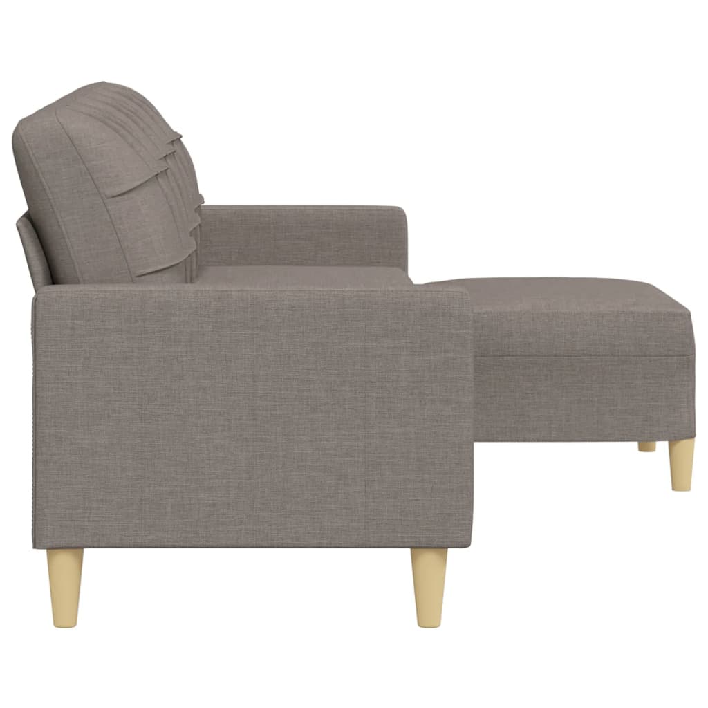 Trivietė sofa su pakoja, taupe spalvos, 210cm, audinys