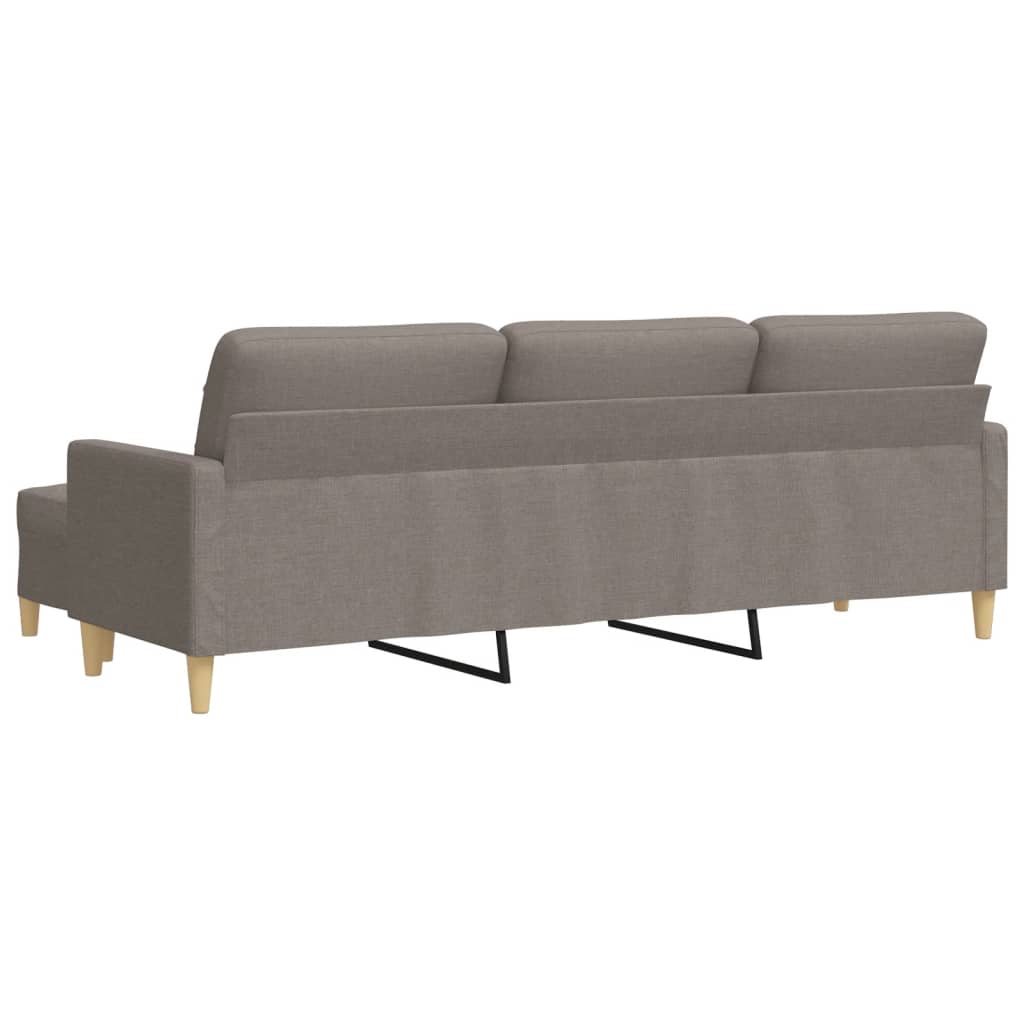 Trivietė sofa su pakoja, taupe spalvos, 210cm, audinys