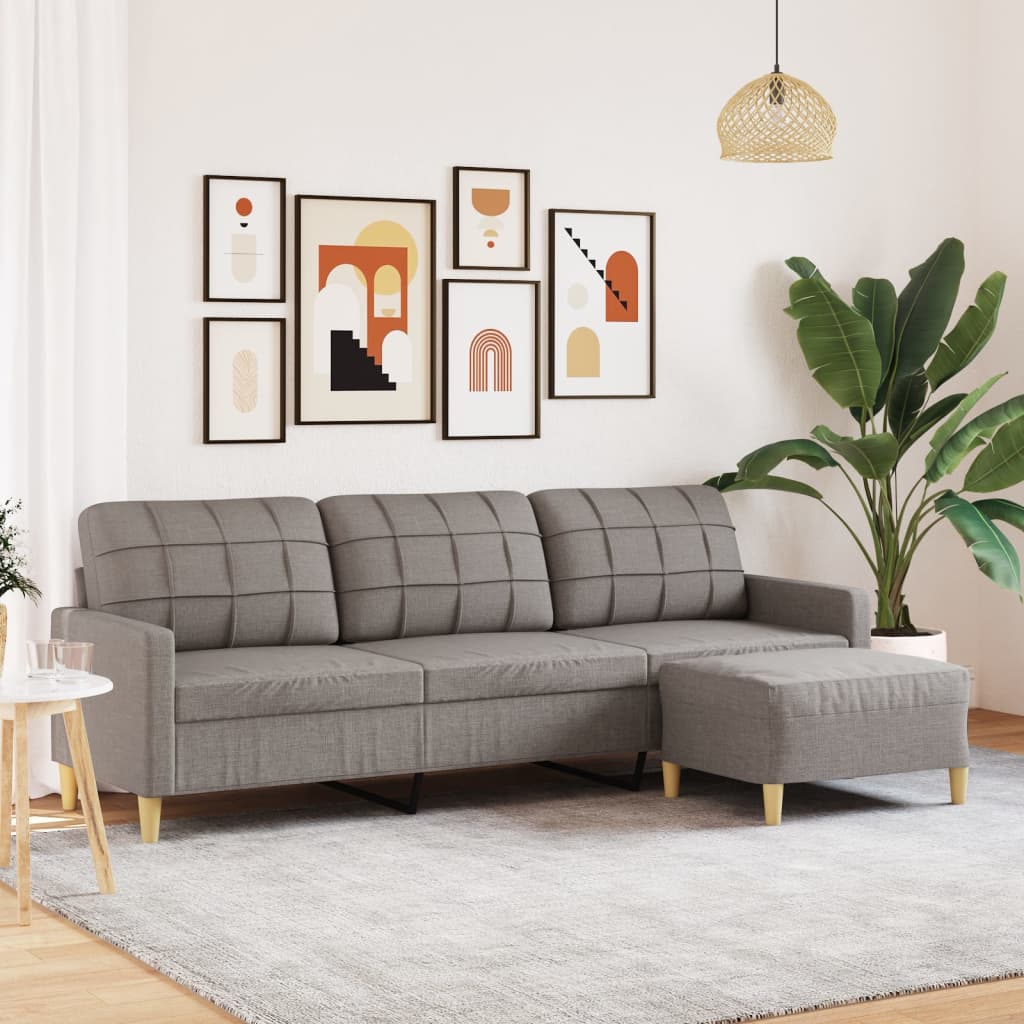 Trivietė sofa su pakoja, taupe spalvos, 210cm, audinys