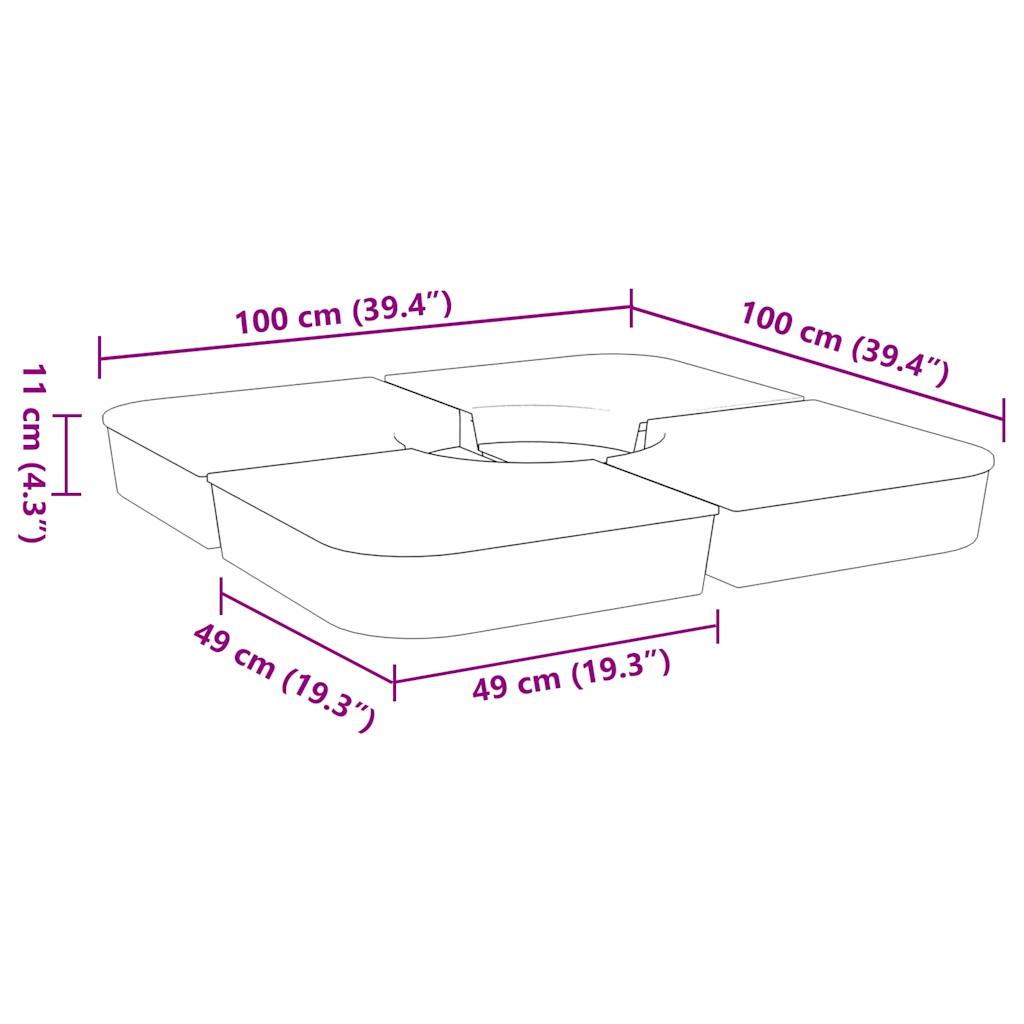 Skėčio nuo saulės pagrindo rinkinys, 4 dalių, 100kg, PP