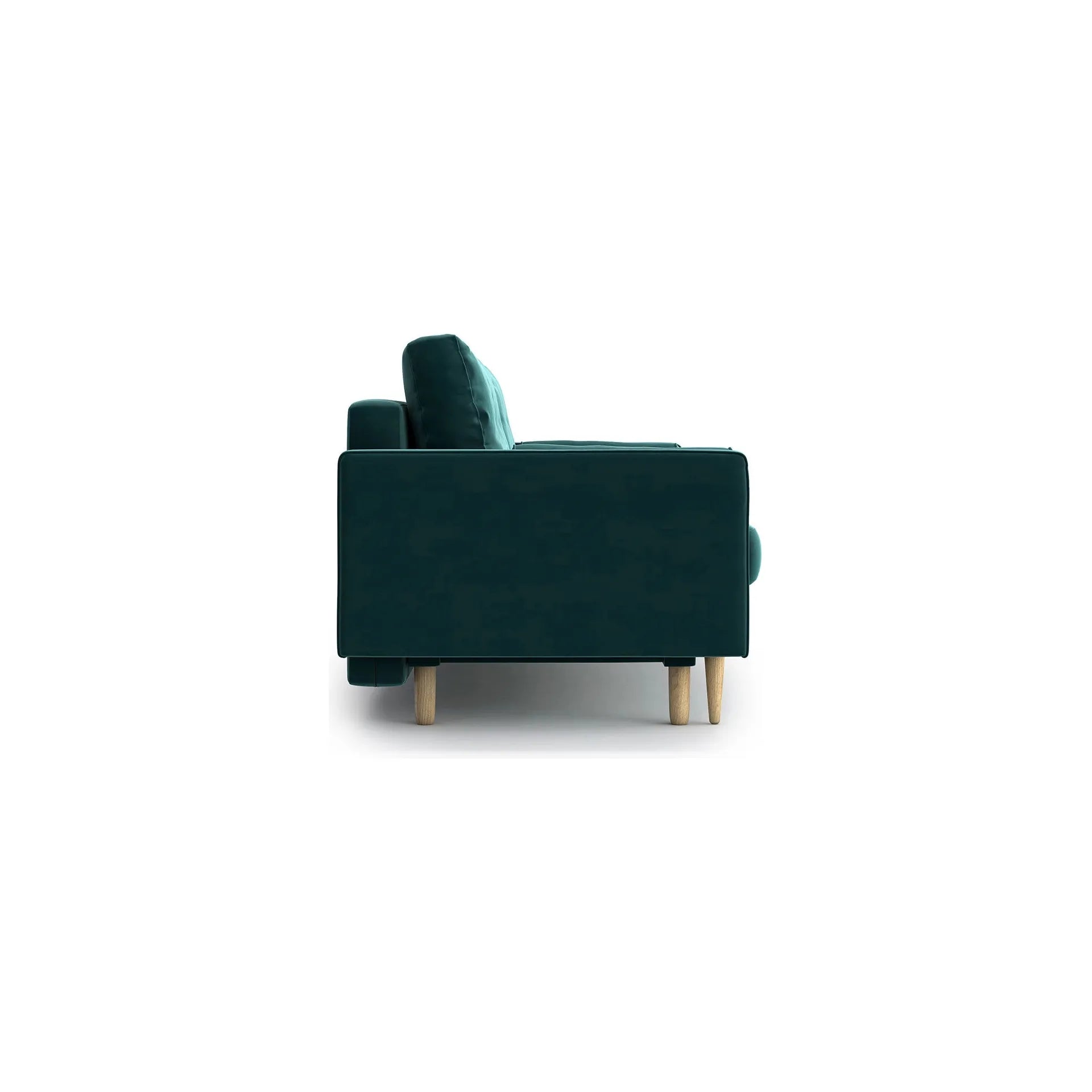 ESME dygsniuota 3 vietų sofa lova, žalia/mėlyna spalva