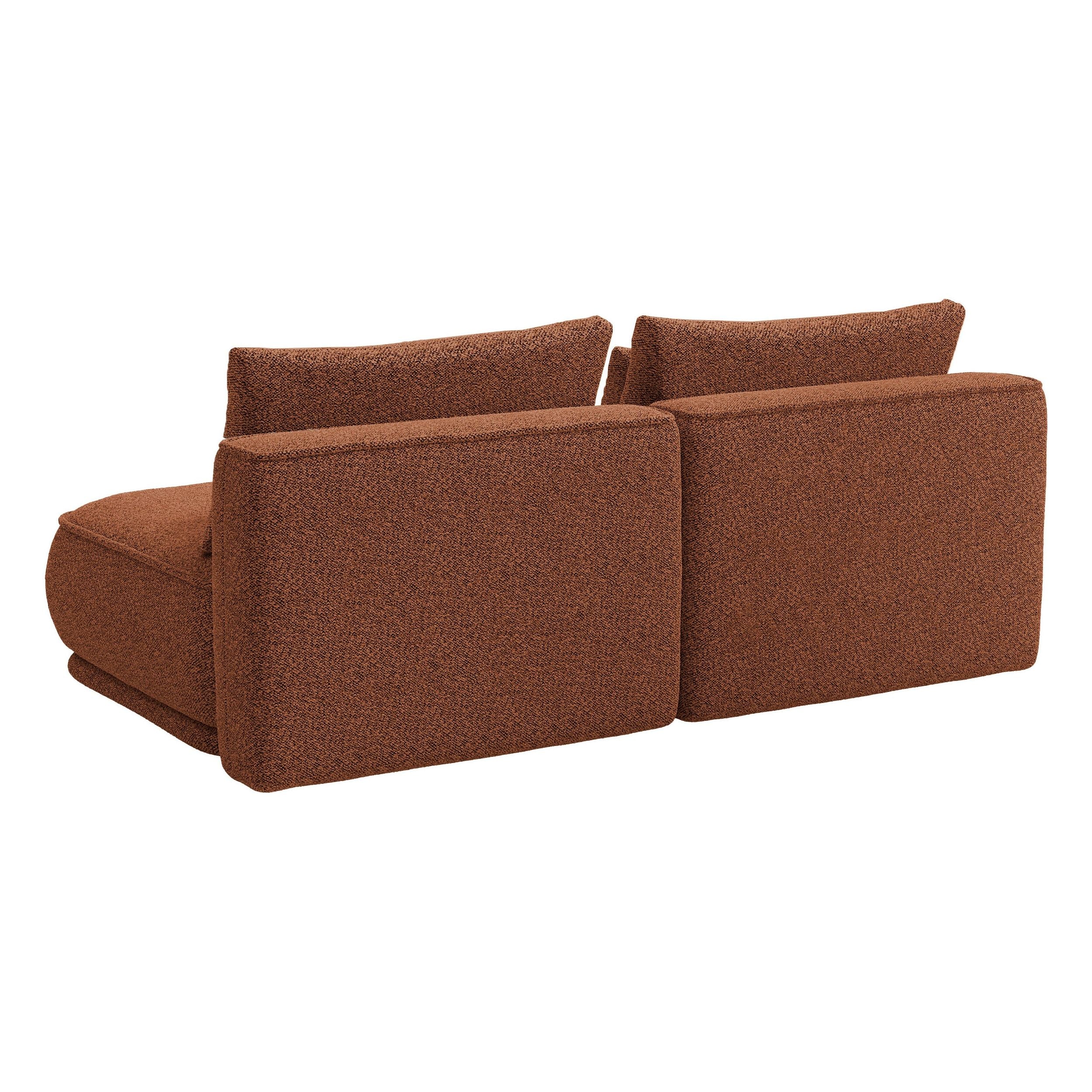 Trivietė sofa lova LENNO, rausva spalva, boucle