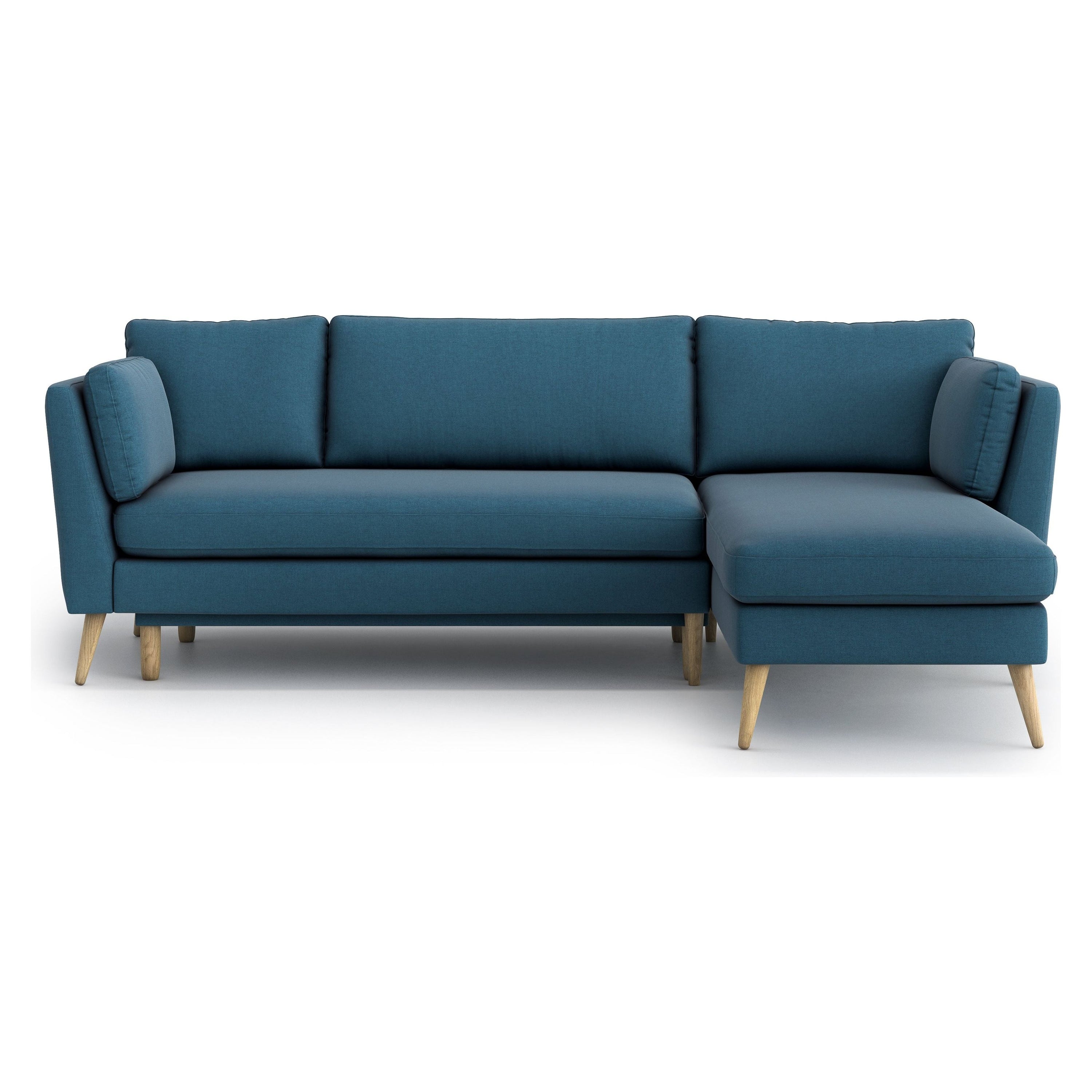 JANE kampinė sofa lova, mėlyna spalva, universali kampo pusė