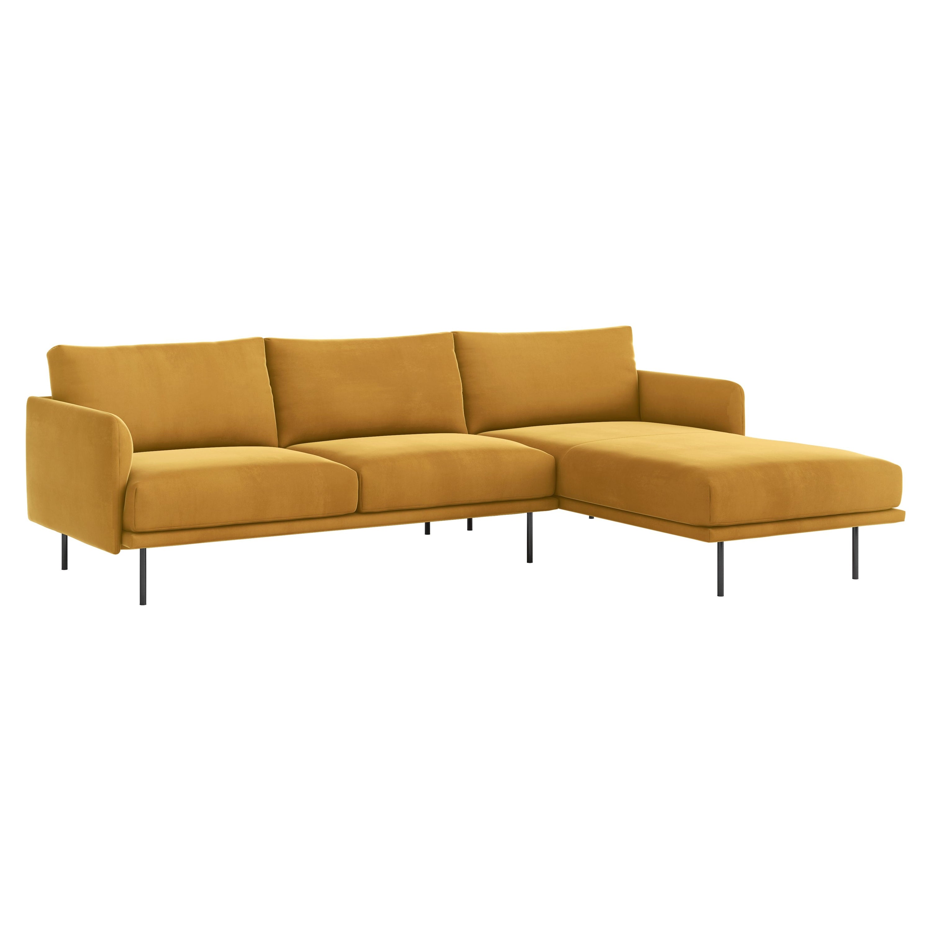 UMA kampinė sofa, oranžinė spalva, dešinė