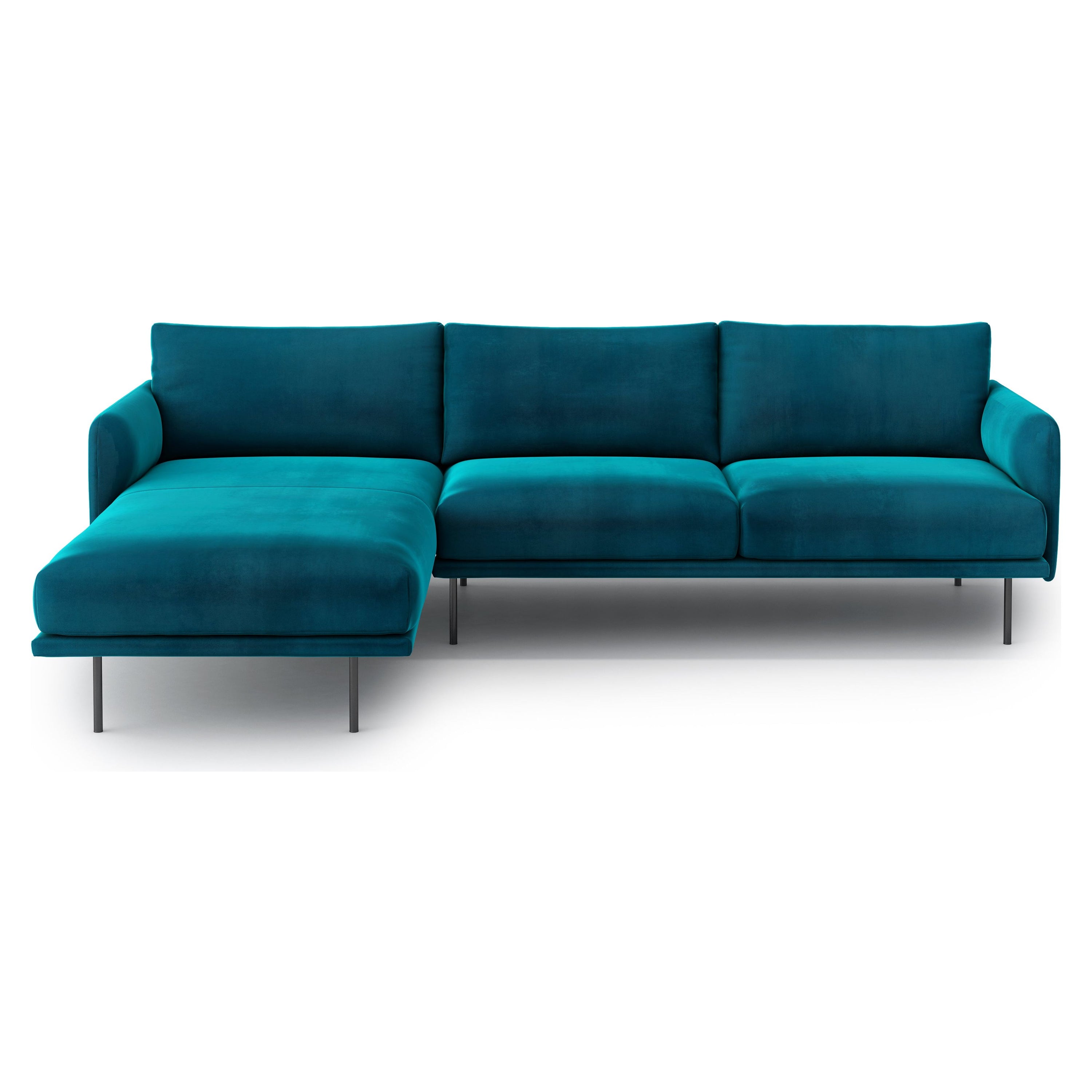 UMA kampinė sofa, mėlyna spalva, kairė pusė