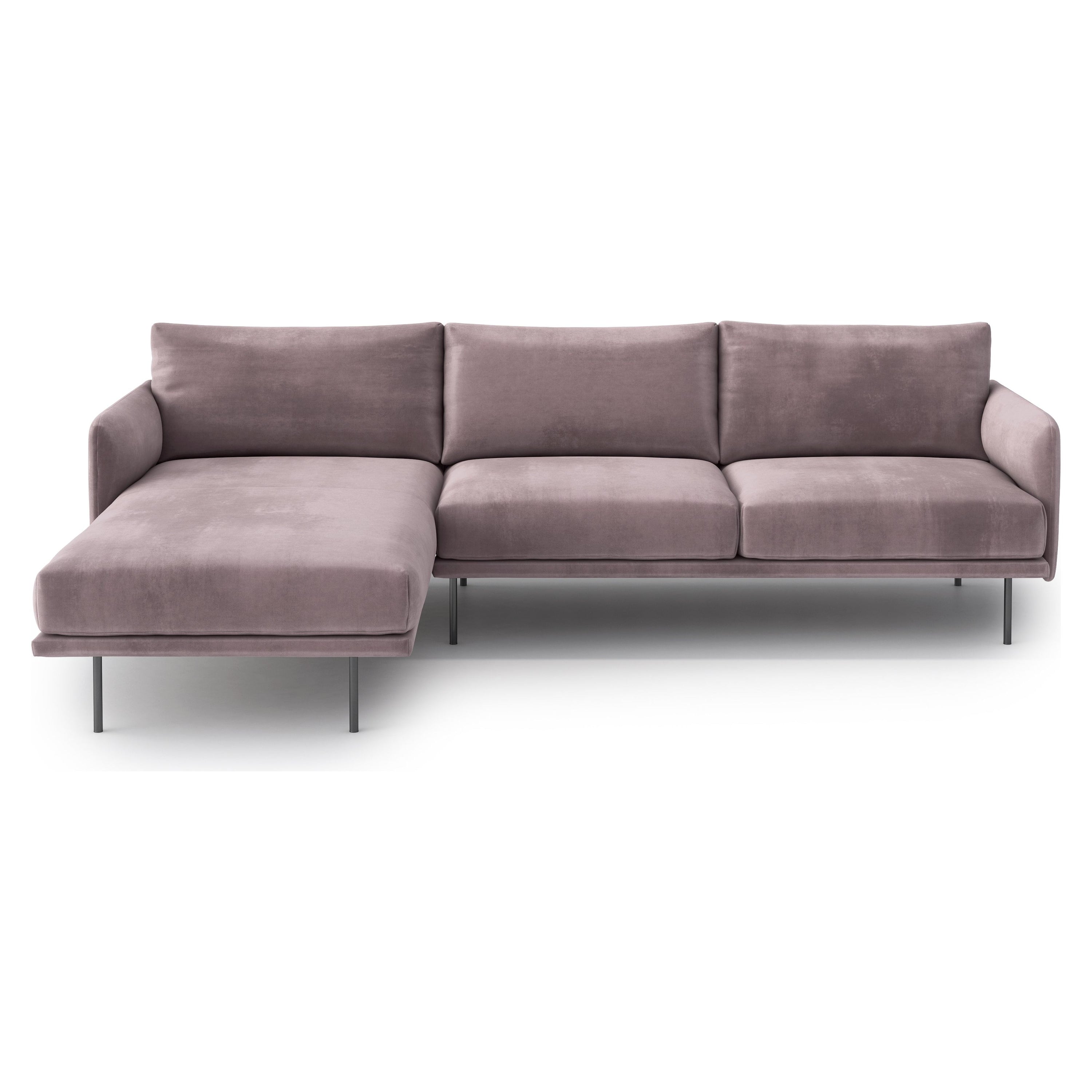 UMA kampinė sofa, levandų spalva, kairė pusė