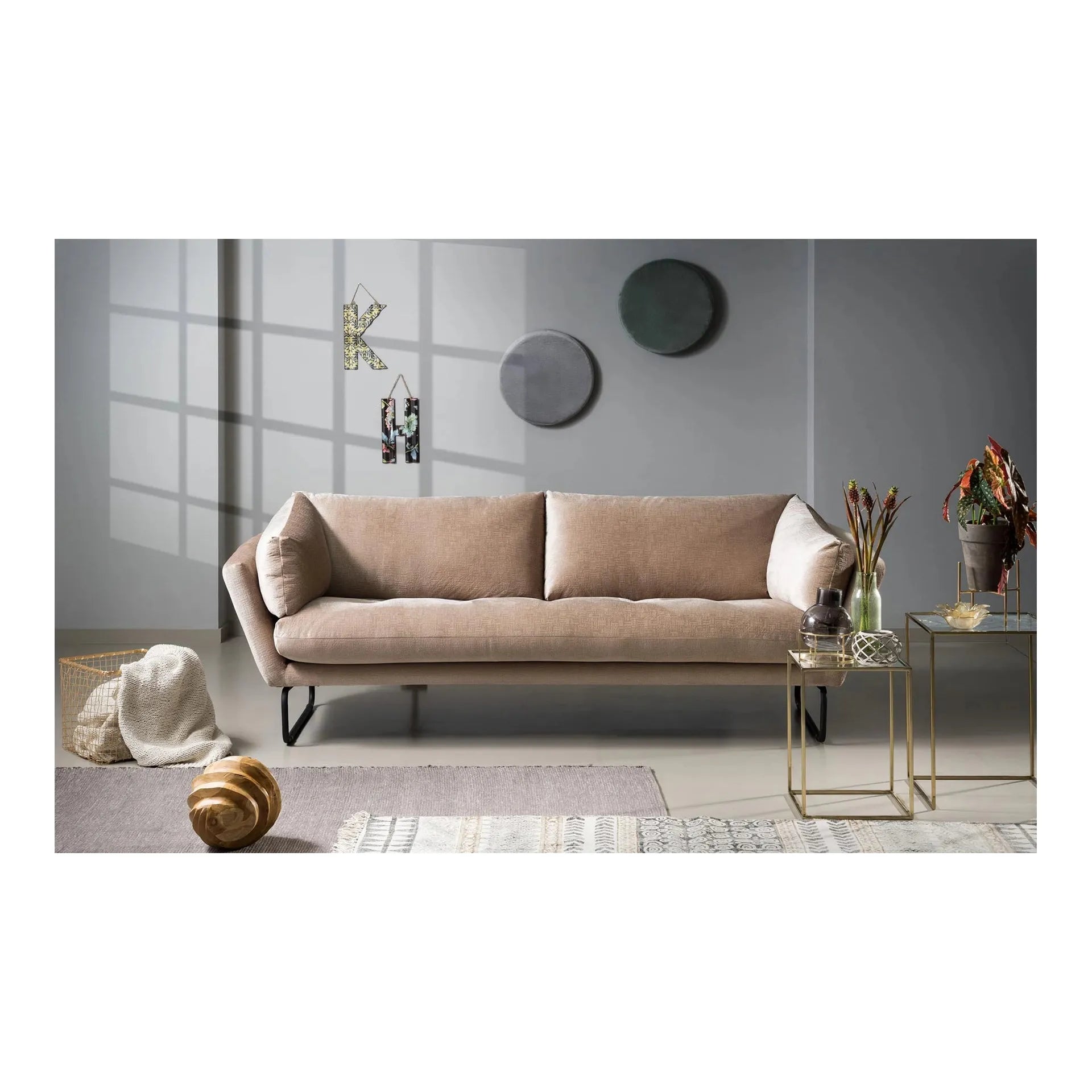 YOKO 3 vietų sofa, konjako spalva