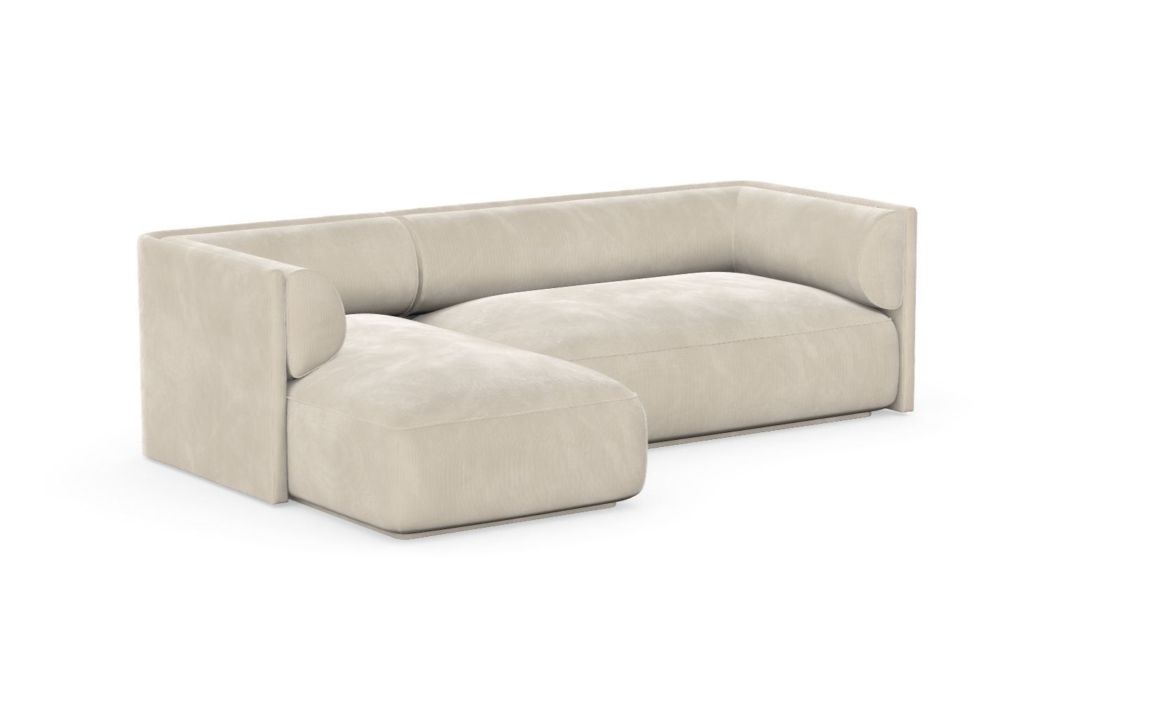 MOOD kampinė sofa, ALABASTER spalva, dešinė pusė