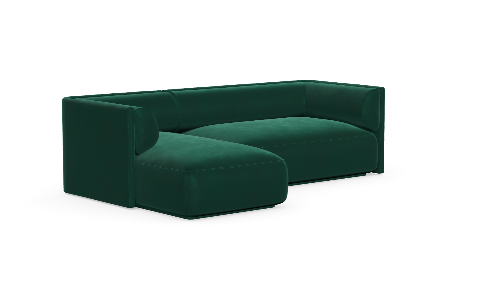 MOOD kampinė sofa, BOTTLE GREEN spalva, dešinė pusė