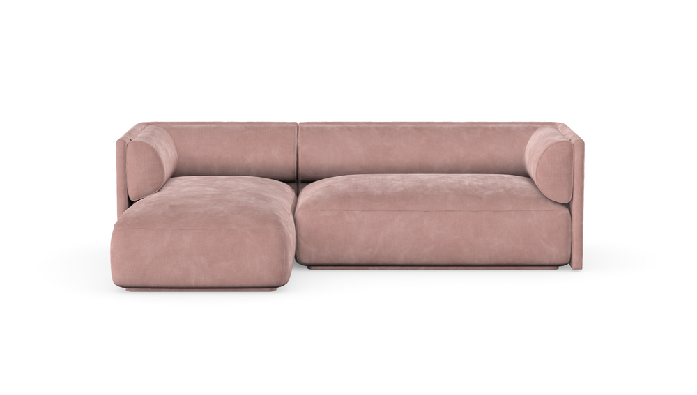 MOOD kampinė sofa, DUSTY PINK spalva, dešinė pusė