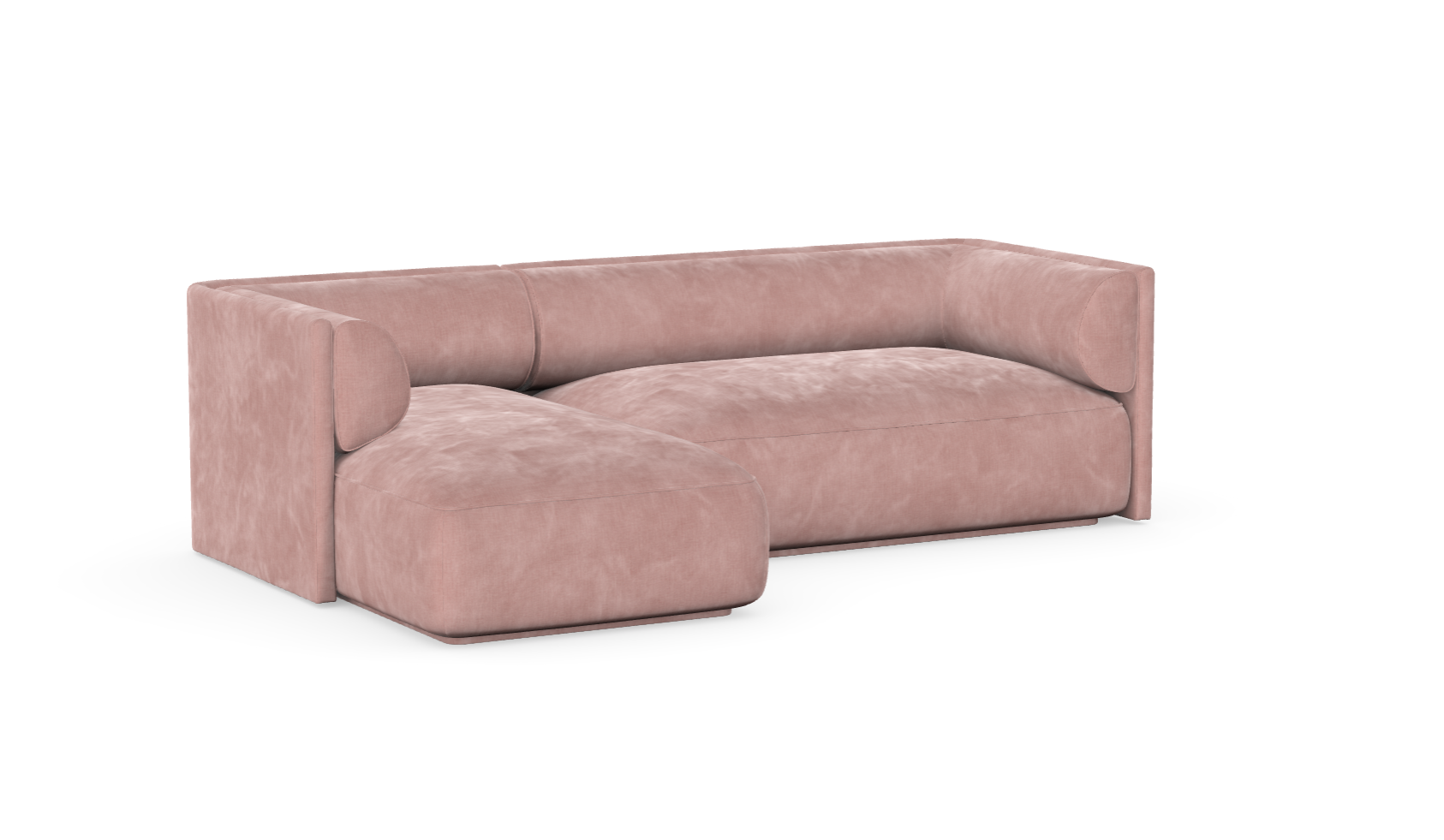 MOOD kampinė sofa, DUSTY PINK spalva, dešinė pusė