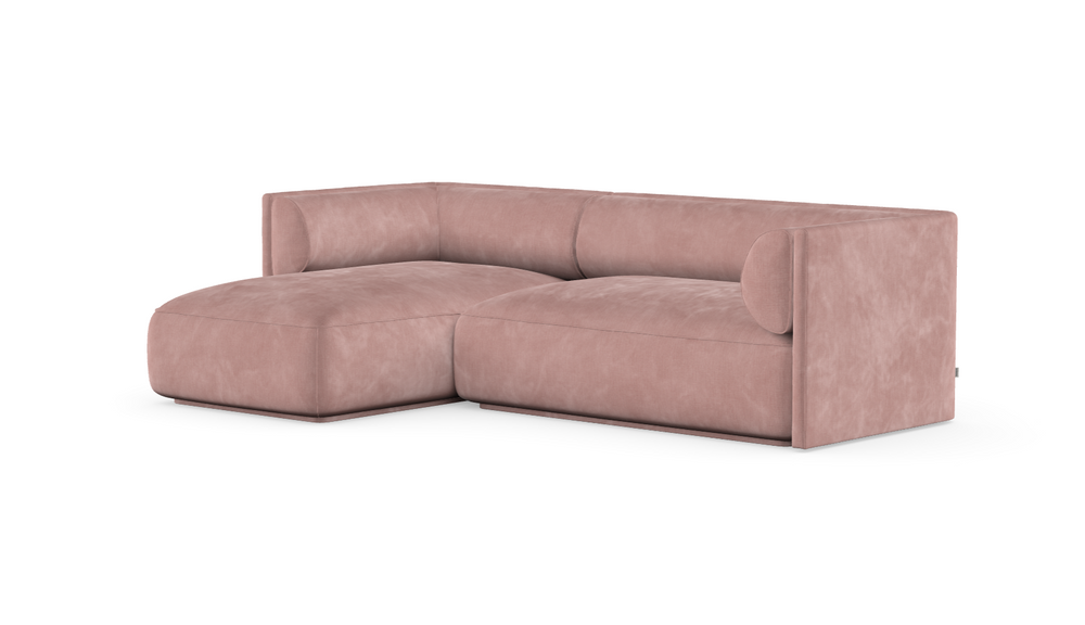 MOOD kampinė sofa, DUSTY PINK spalva, dešinė pusė