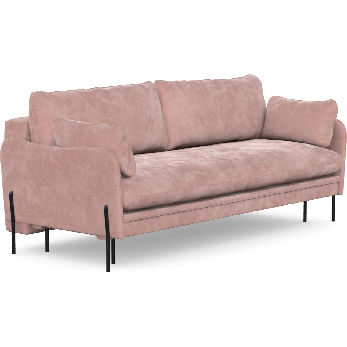 3 vietų sofa lova DONNIE, dusty pink spalva