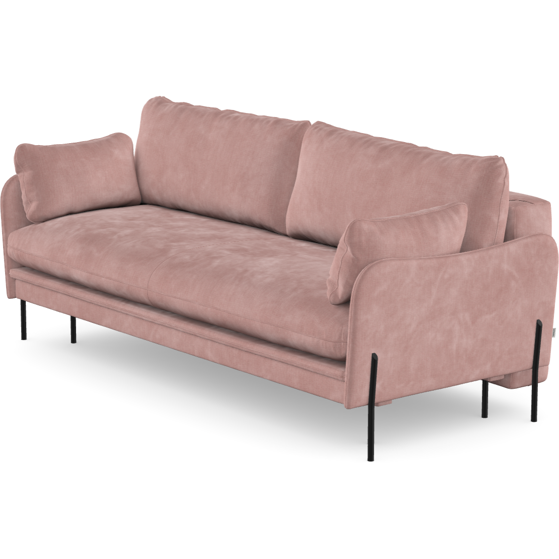 3 vietų sofa lova DONNIE, dusty pink spalva