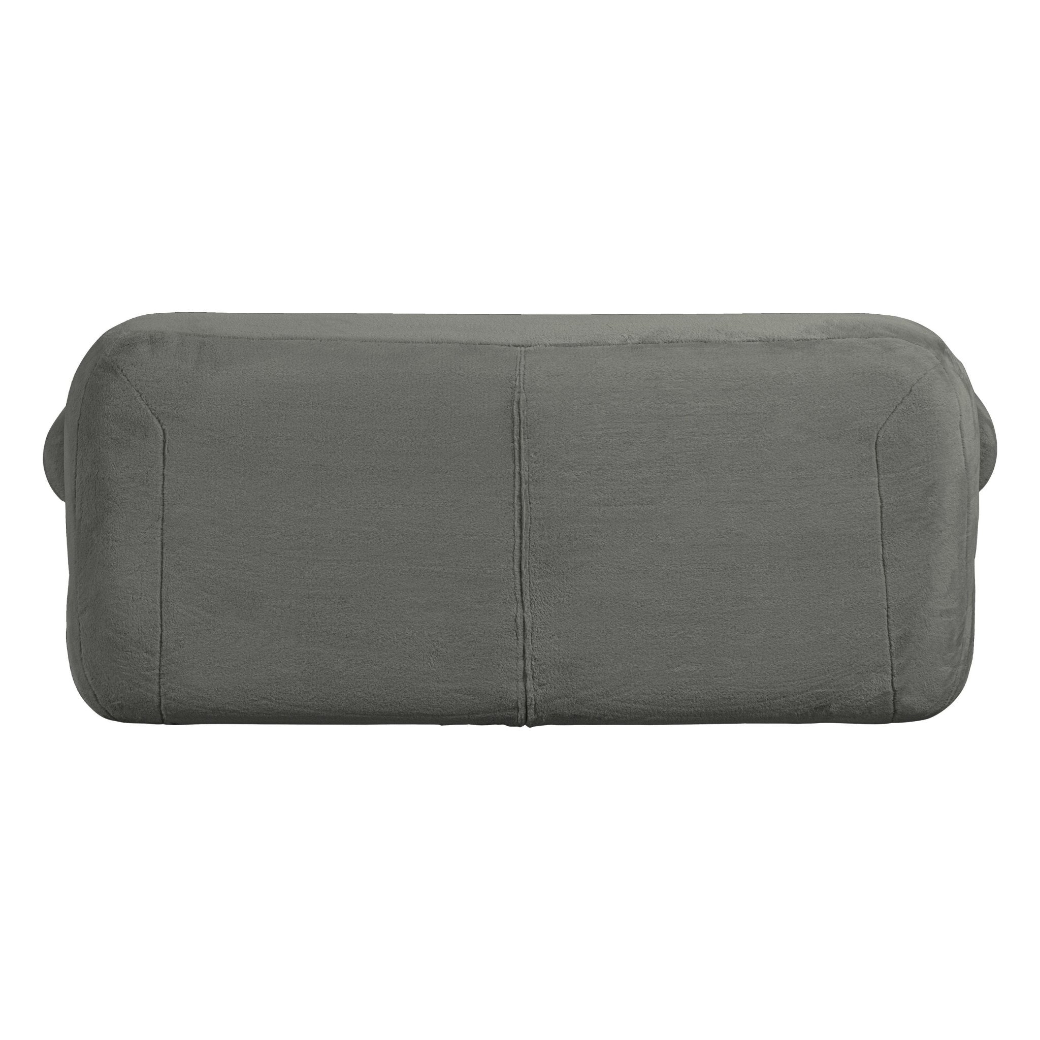 "Jolie" 2 - jų vietų sofa, dirbtinis kailis, žalia/pilka - Namų Idėja