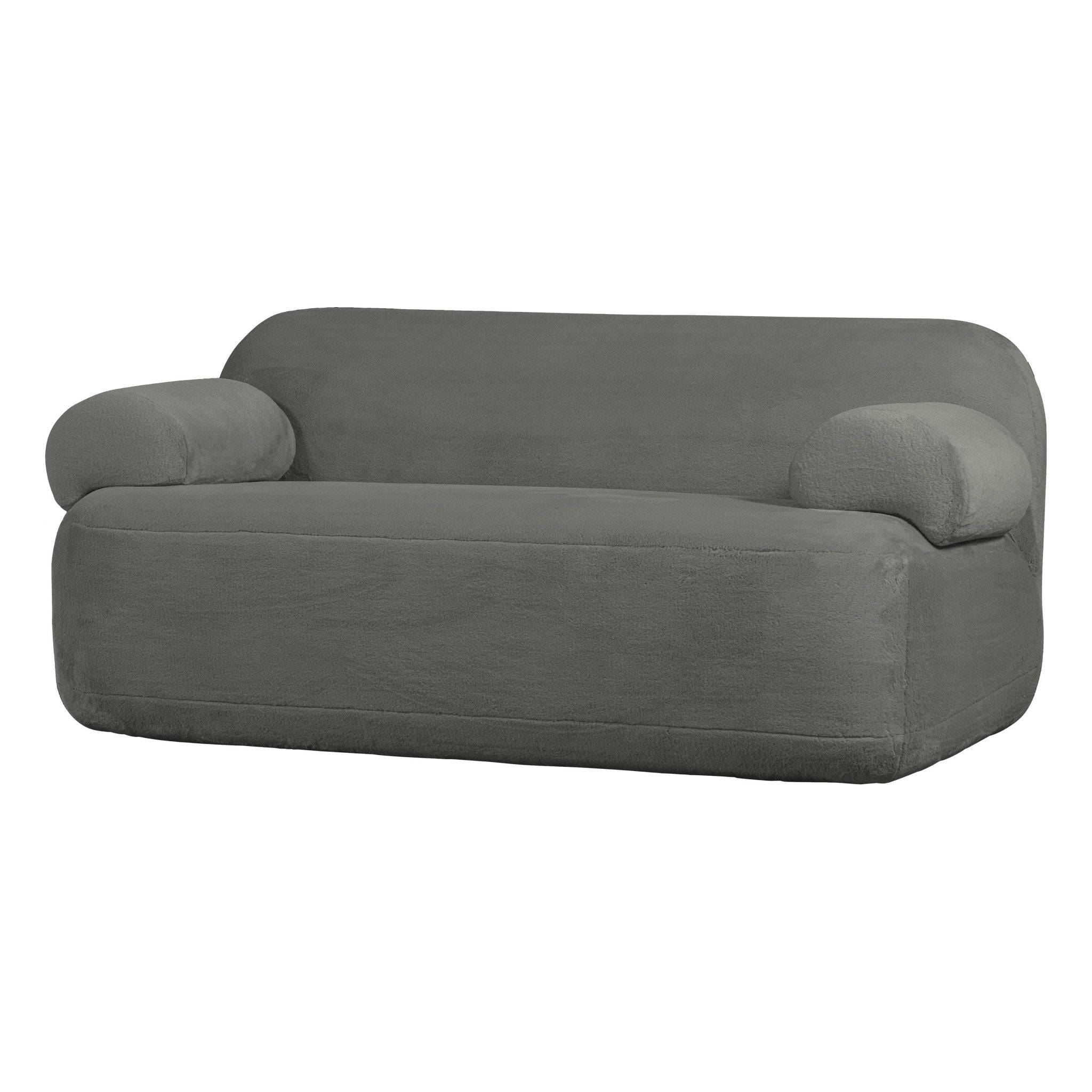 "Jolie" 2 - jų vietų sofa, dirbtinis kailis, žalia/pilka - Namų Idėja