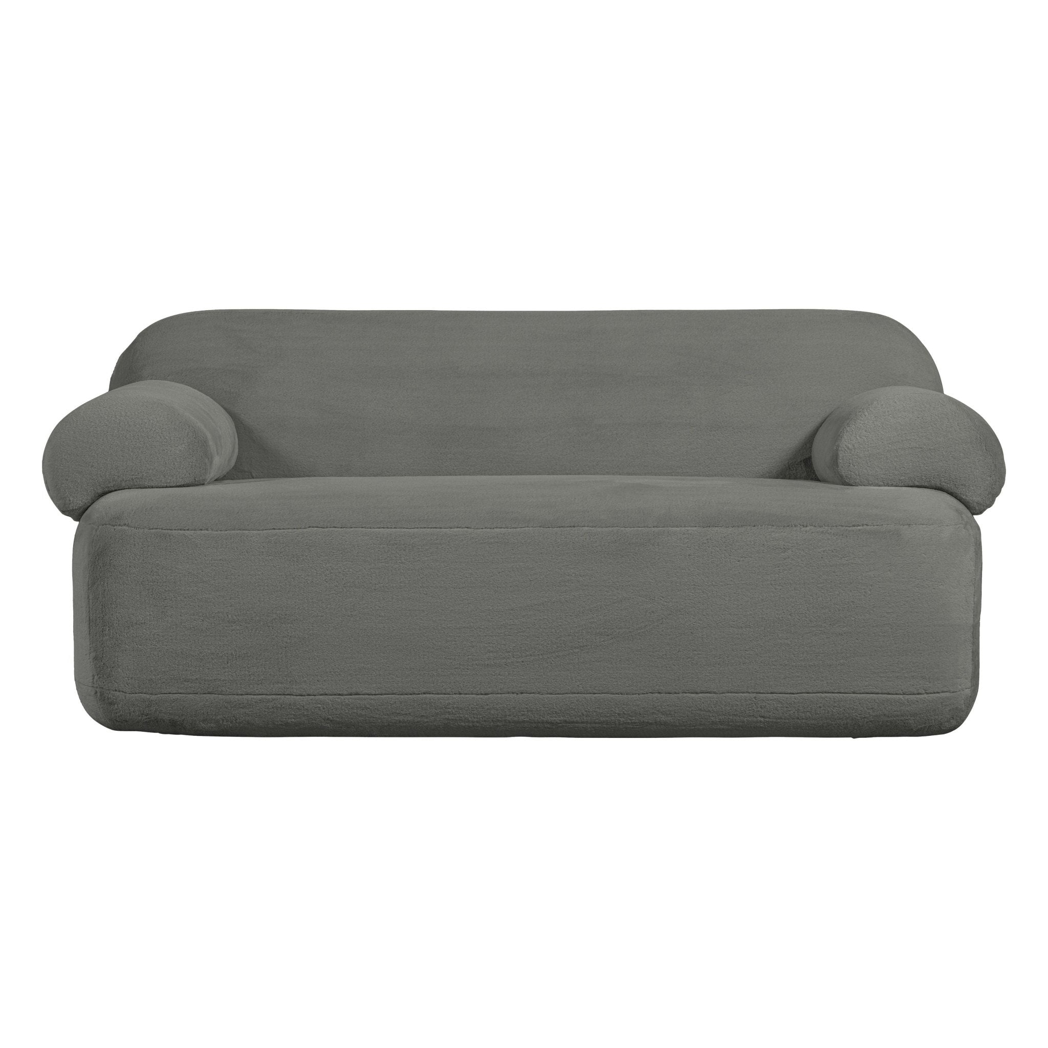 "Jolie" 2 - jų vietų sofa, dirbtinis kailis, žalia/pilka - Namų Idėja