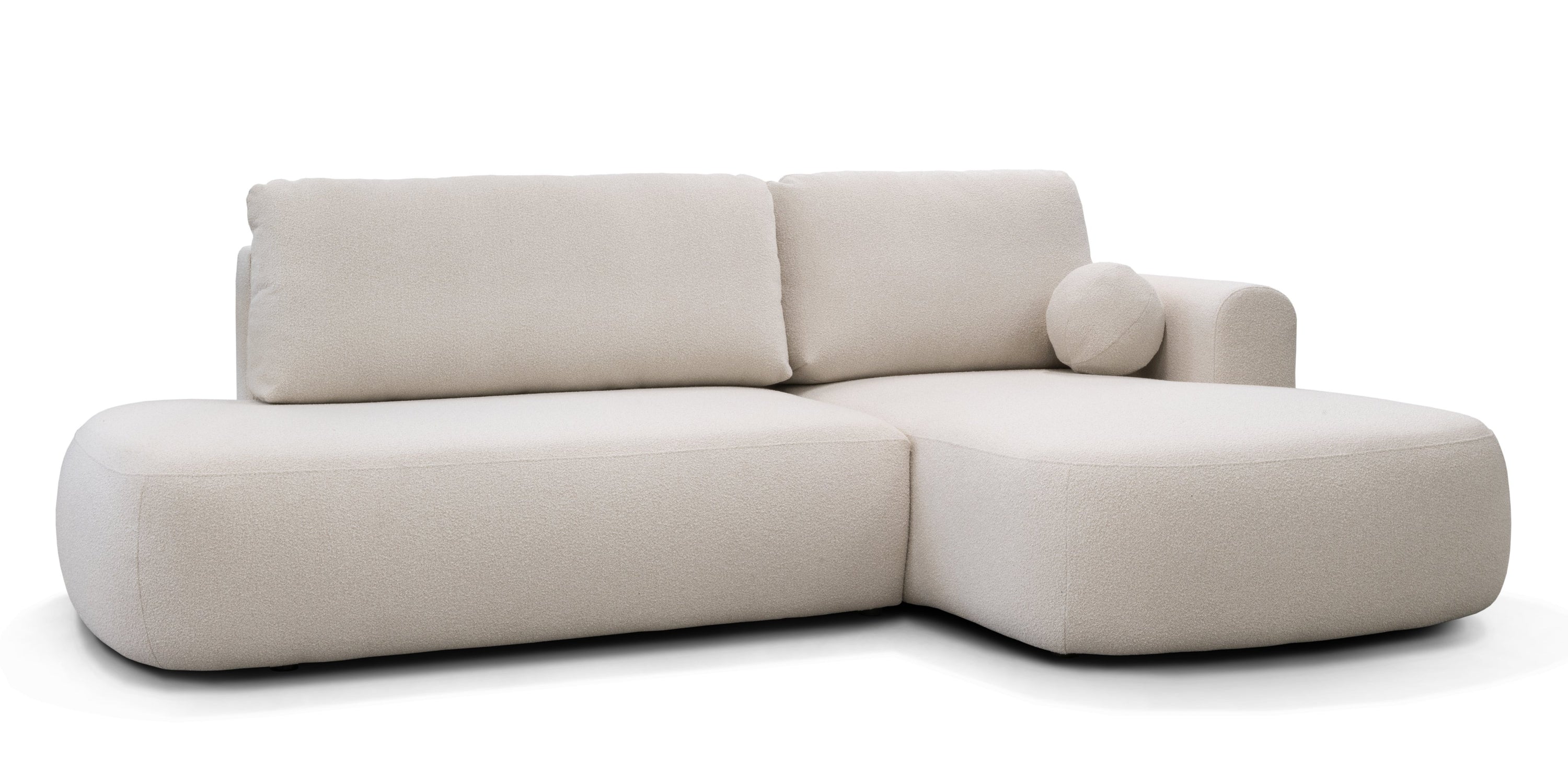 Sofa lova HERMI, šviesiai smėlio boucle, dešinė