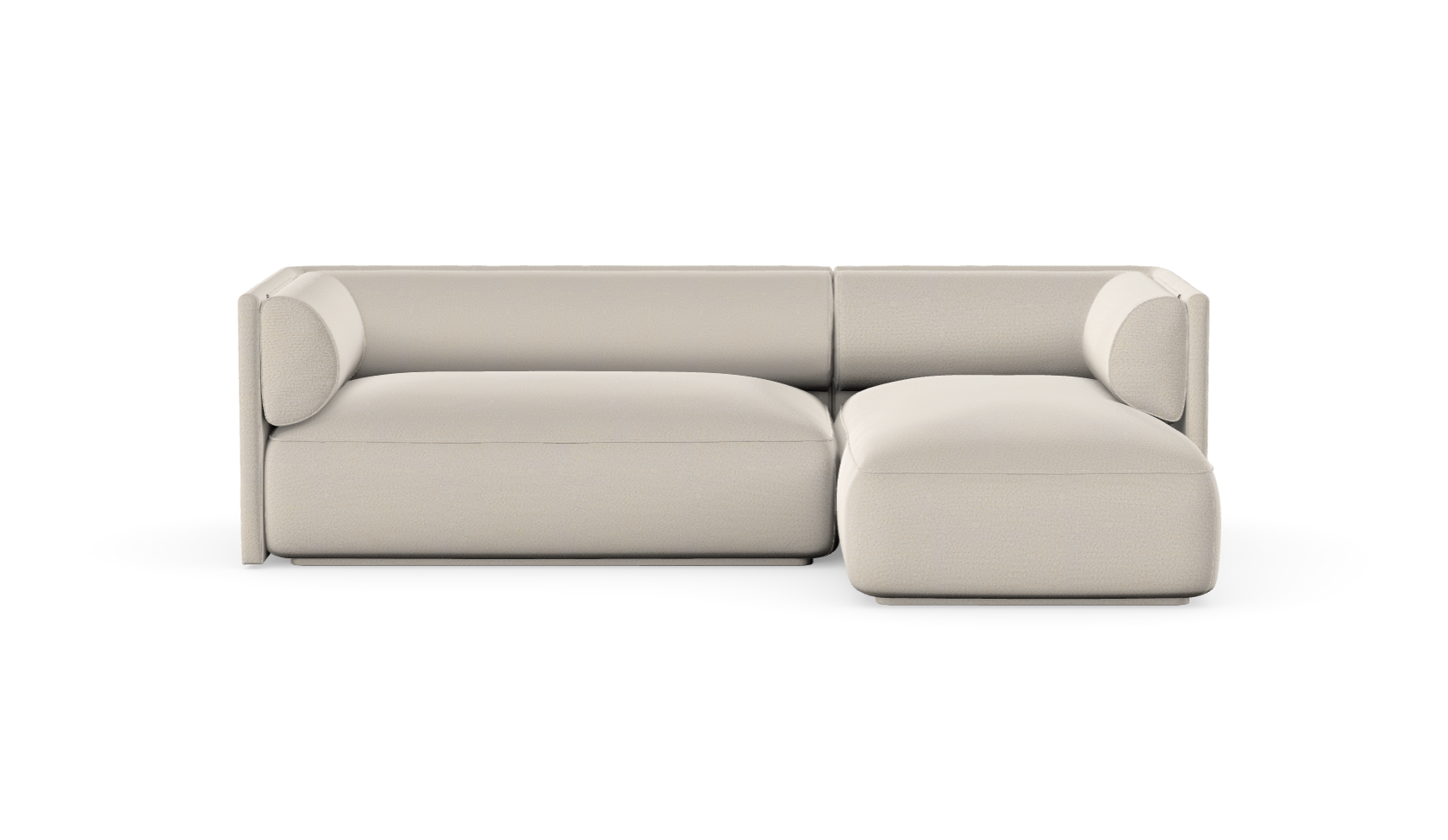 MOOD kampinė sofa, NATA spalva, boucle