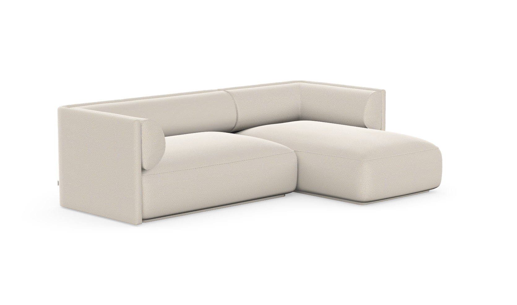 MOOD kampinė sofa, NATA spalva, boucle