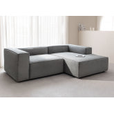 Kampinė sofa ALMA, kairė pusė, šviesiai pilka spalva, 301 cm