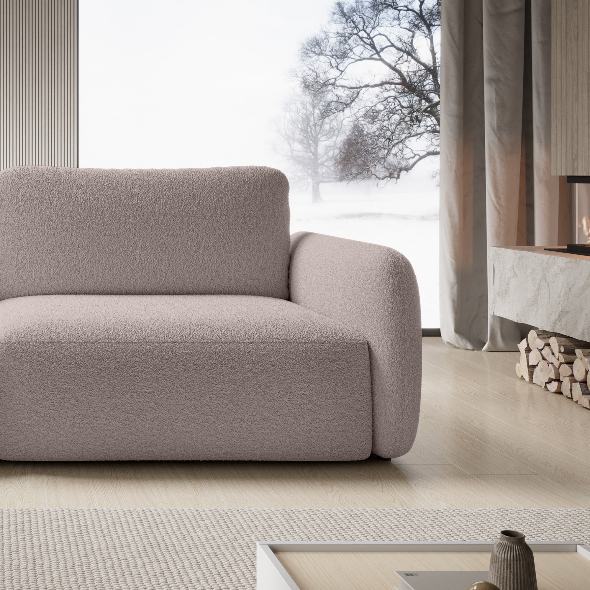 Sofa BOSE, ruda pilka, boucle