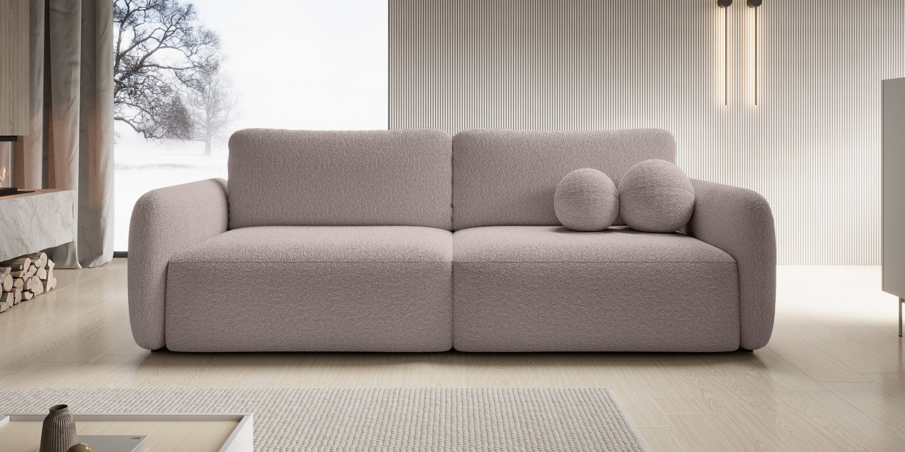 Sofa BOSE, ruda pilka, boucle